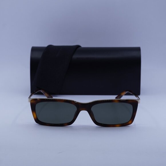 Saint Laurent SL 766 004 Rectangle Sunglasses - Havana/Gold/Grey - Picture 3 of 11